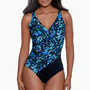 NEW Miraclesuit Sophisticated Oceanus One Piece Swimsuit size 14